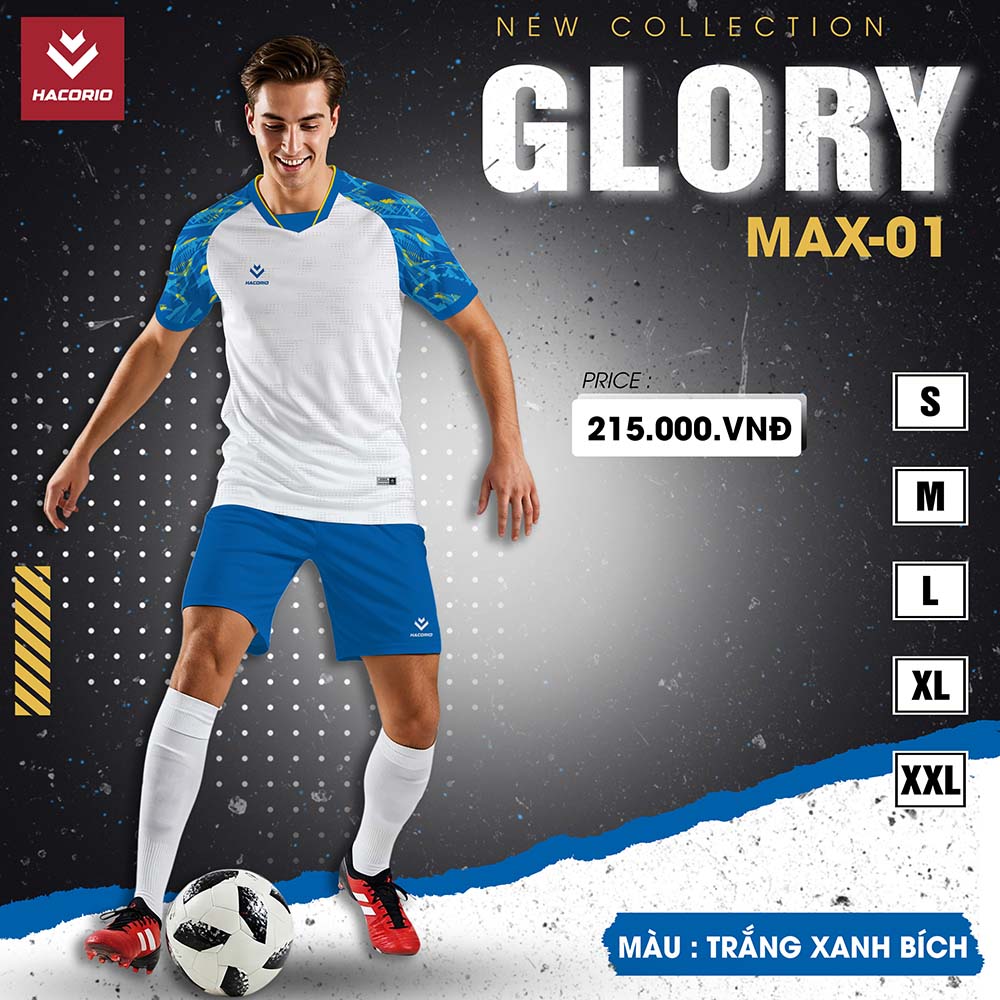 Áo Bóng Đá MAX-01 Trắng Xanh Bích – Năng Động & Cá Tính Cho Mùa Giải Mới